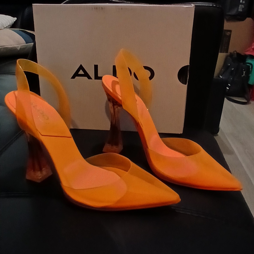 Aldo Orange Sculptural Heels